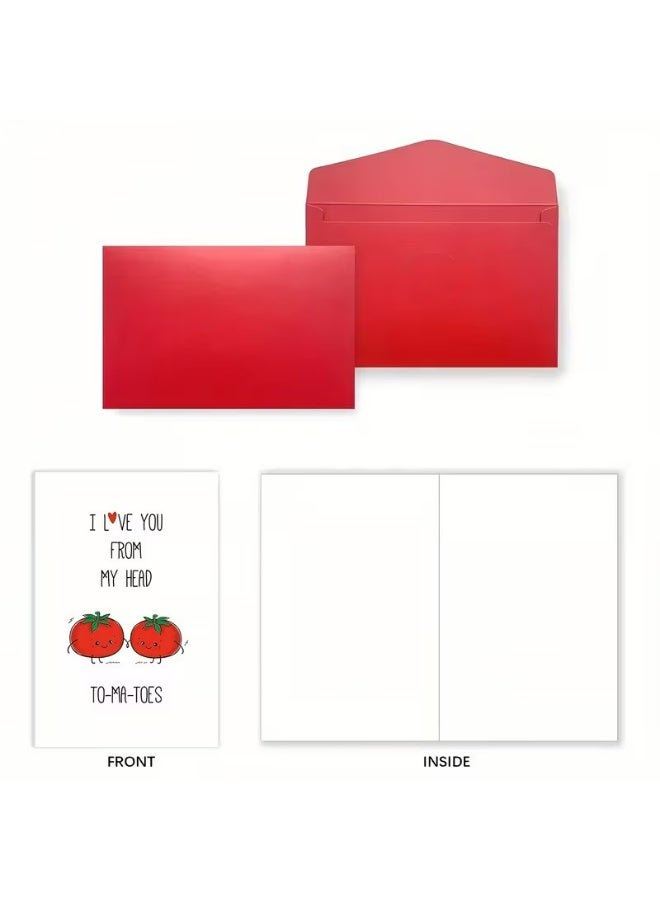 Kandid Cute Valentine's Card 1pc "Head to Toe" (Tomato) - Image 2